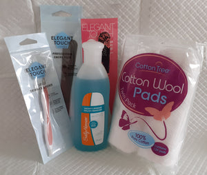 Nail Treat Kit Sally Hansen, Elegant Touch and Cotton Wool Pads | LA Image