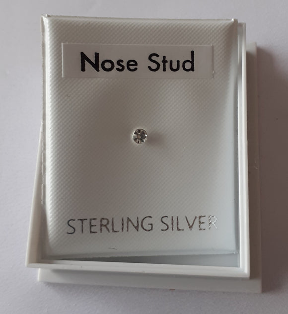 Sterling Silver Diamond Nose Stud | LA Image