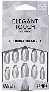 Elegant Touch False Nails Holographic Silver | LA Image
