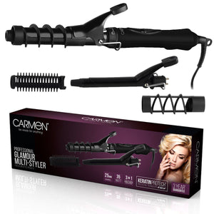 Carmen Hair Curler With 3 Attachments Purple