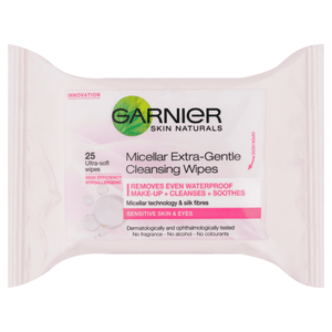 Garnier Micellar Extra Gentle Cleansing Wipes x25 | LA Image
