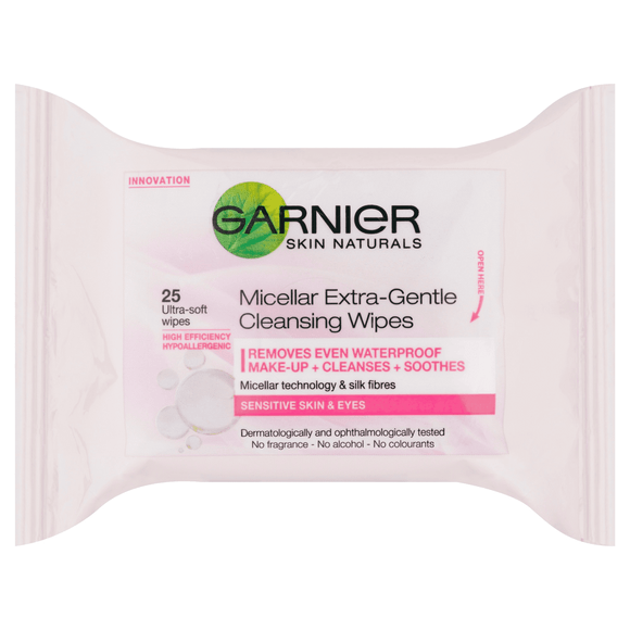 Garnier Micellar Extra Gentle Cleansing Wipes x25 | LA Image